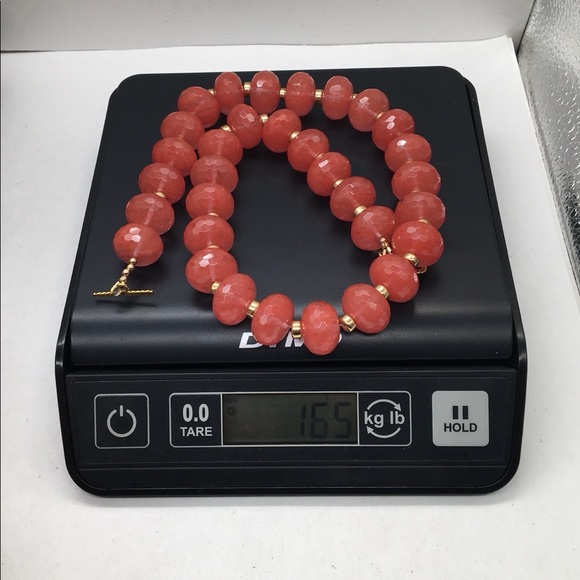 Strawberry Quartz Faceted Chunky Bead Necklace - Picture 4 of 4